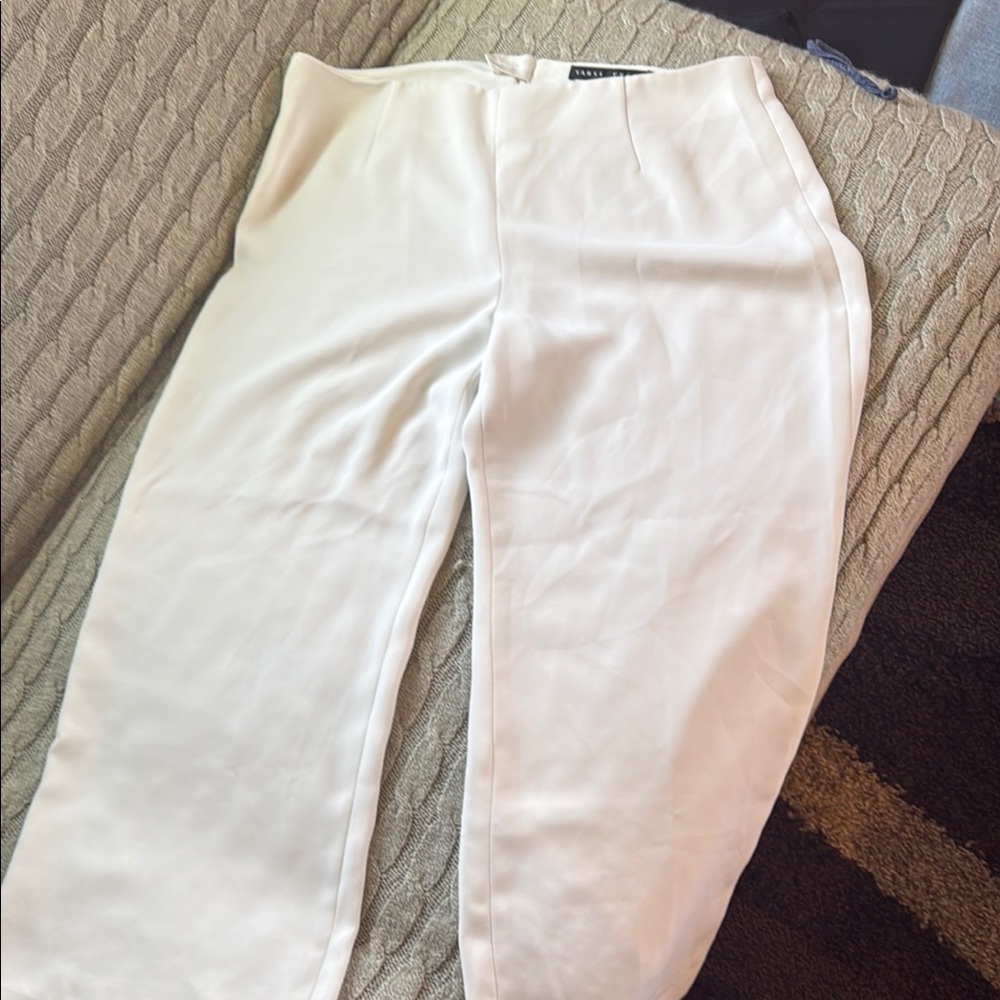 Yansi Fugel White Straight Leg Pants